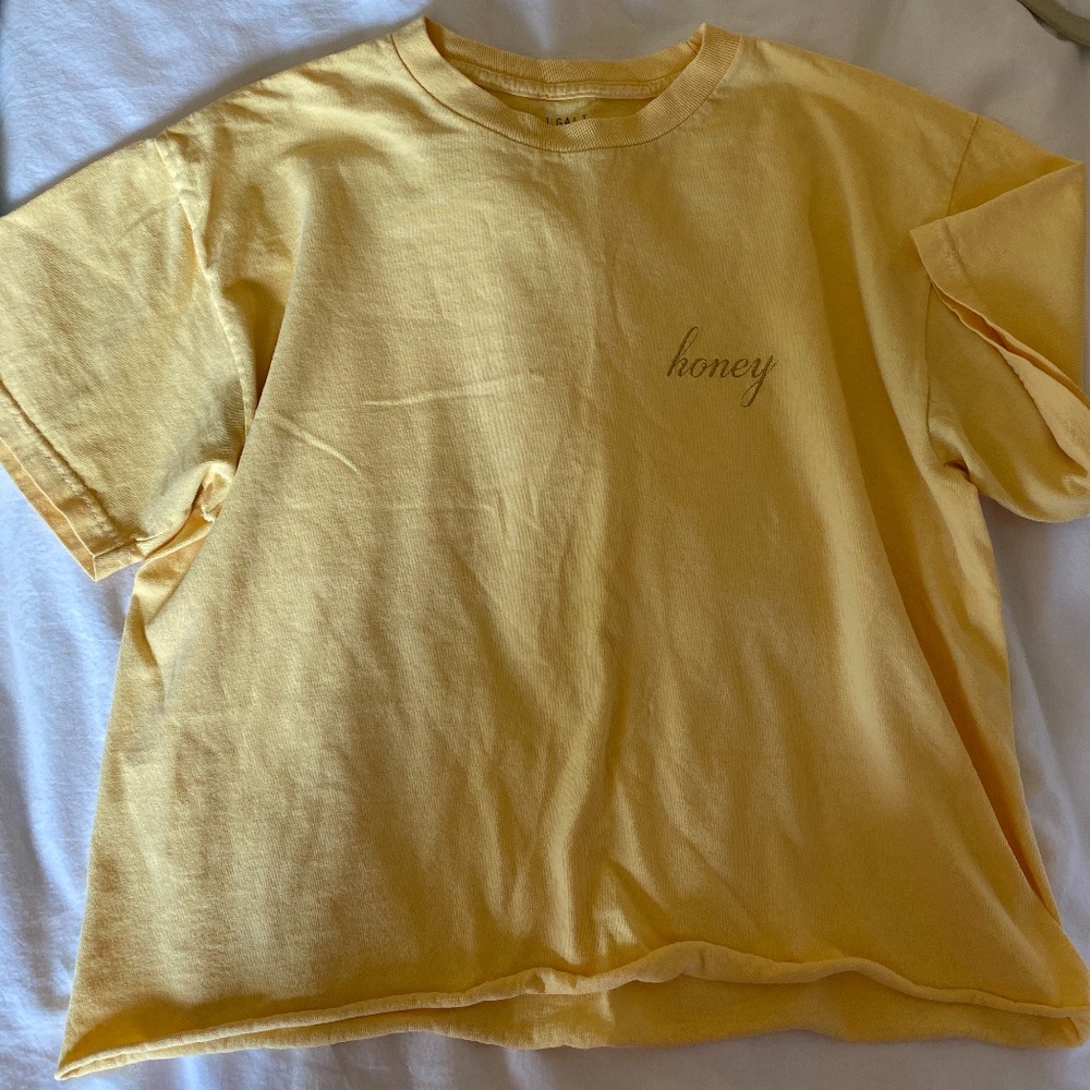 Brandy Melville yellow Honey cropped shirt
